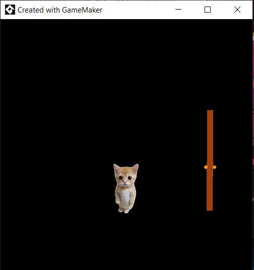 screenshot of my game. black screen with cat and door.